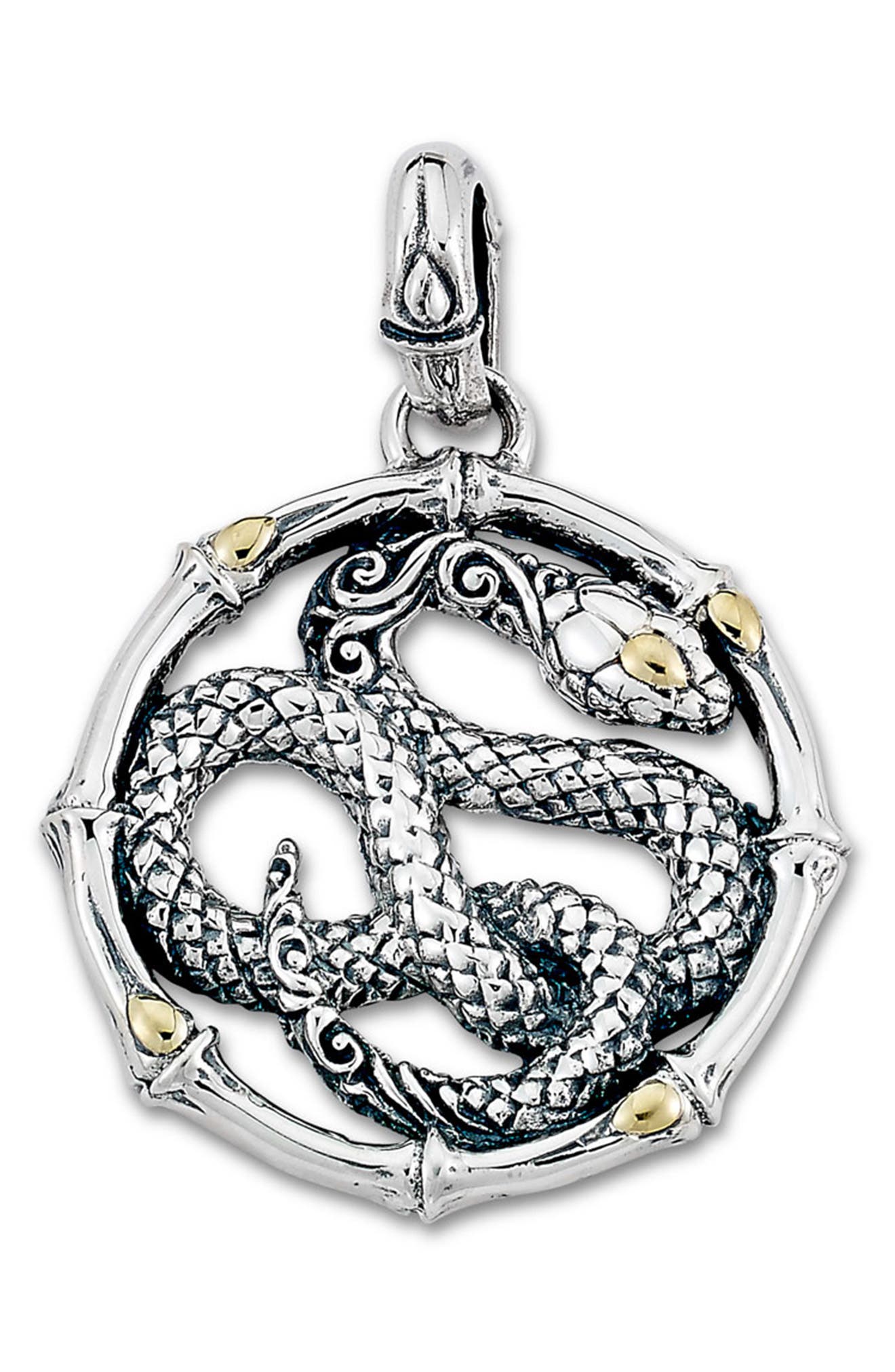 SAMUEL B. Sterling Silver & 18K Yellow Gold Snake Pendant