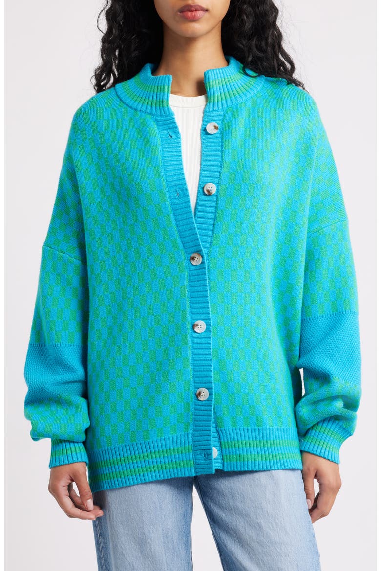 Get What I Want Grandpa Cardigan, Alternate, color, BLUE/ GREEN