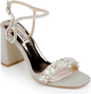 BADGLEY MISCHKA Tanisha Crystal Ankle Strap Sandal
