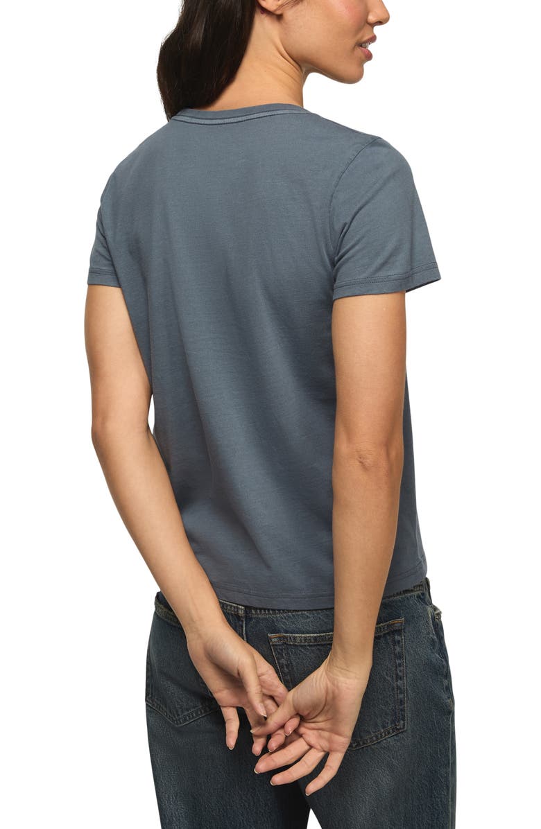 Lucky Brand Floral Butterfly Embroidered T-Shirt, Alternate, color, Flint Stone