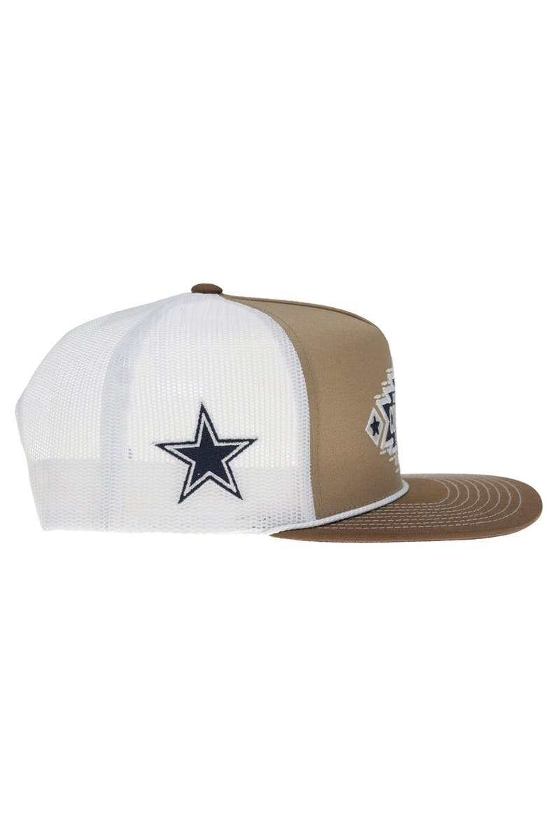 Men's HOOey  Tan/White Dallas Cowboys Aztec Trucker Adjustable Hat, Alternate, color, Tan
