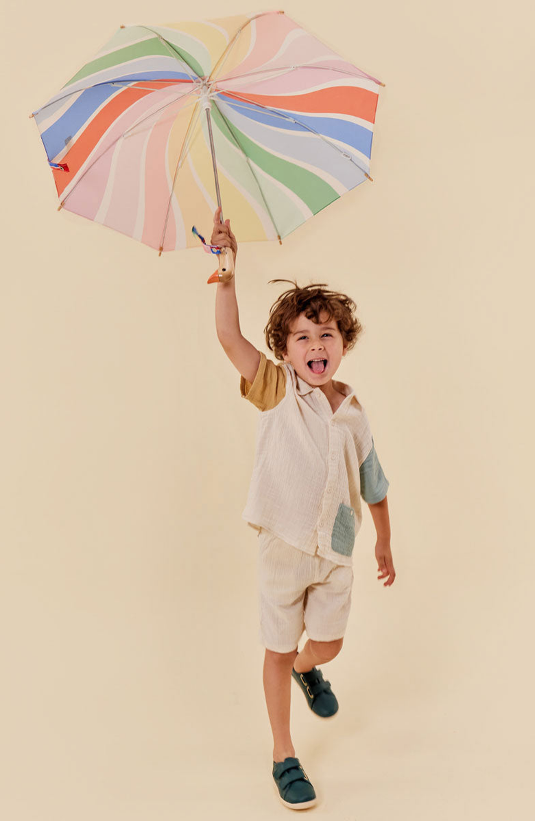 Original Duckhead Meri Meri Duckling Umbrella, Alternate, color, Rainbow Stripes
