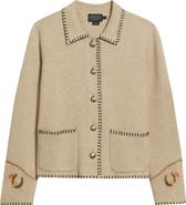 Pendleton Souvenir Blanket Stitch Cotton & Merino Wool Cardigan