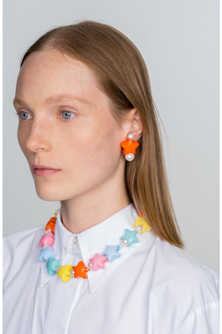 Fiore Mismatched Clip-On Earrings, Alternate, color, MULTI