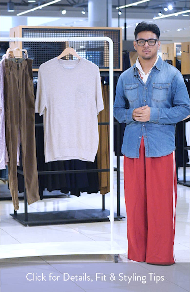 Salthill Short Sleeve Cotton & Linen Piqué Sweater, sales video thumbnail