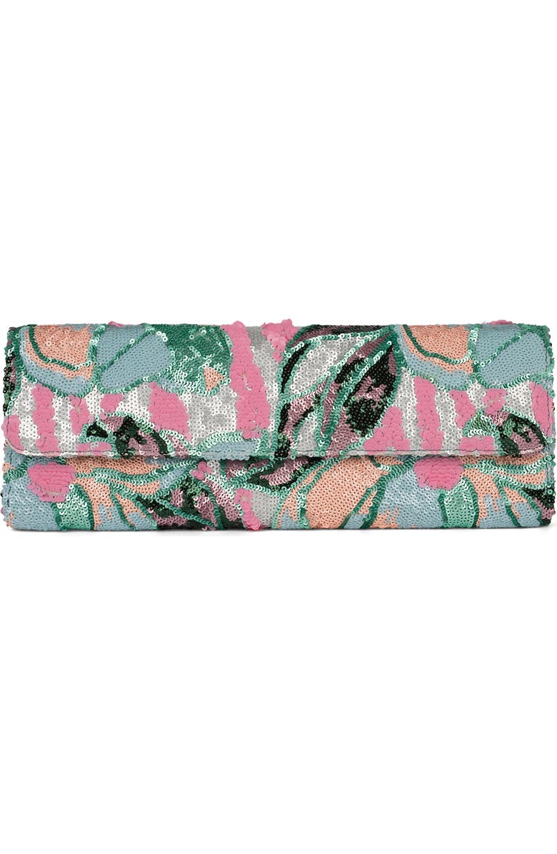 Jeffrey Campbell Disco Sequin Clutch, Main, color, Teal Multi
