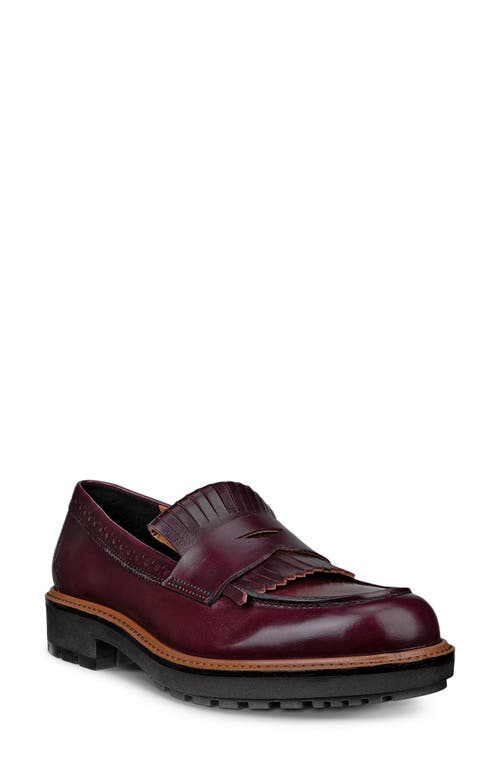 Ecco Metropole Oslo Kiltie Penny Loafer In Burgundy