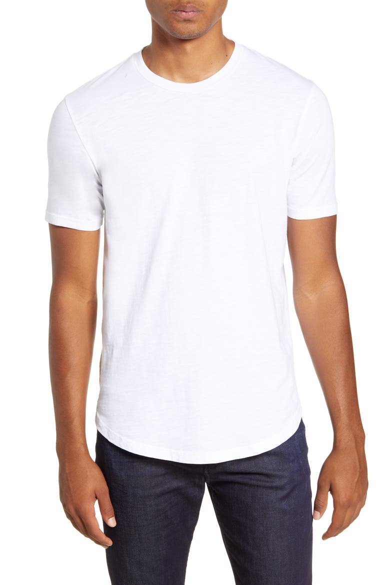 Scallop Slub Crewneck T-Shirt, Main, color, WHITE