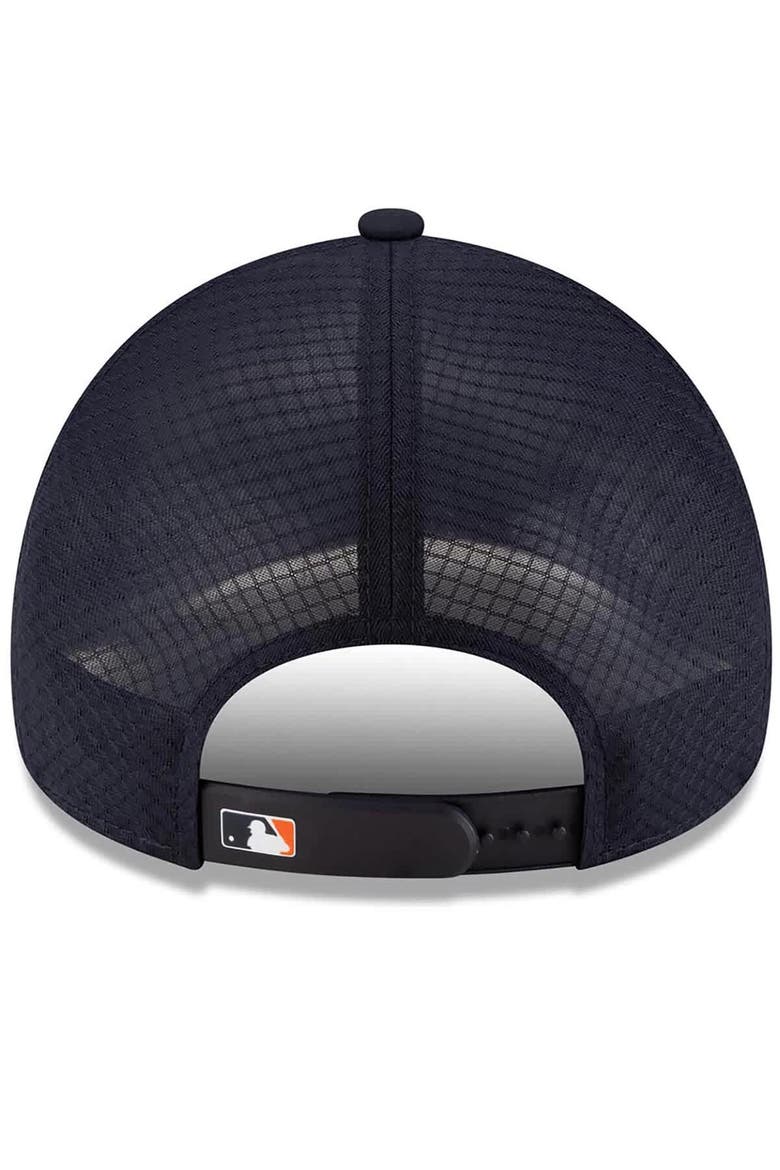 Men's New Era Navy Houston Astros 2026 Batting Practice Apex 9FORTY Adjustable Trucker Hat, Alternate, color, Navy