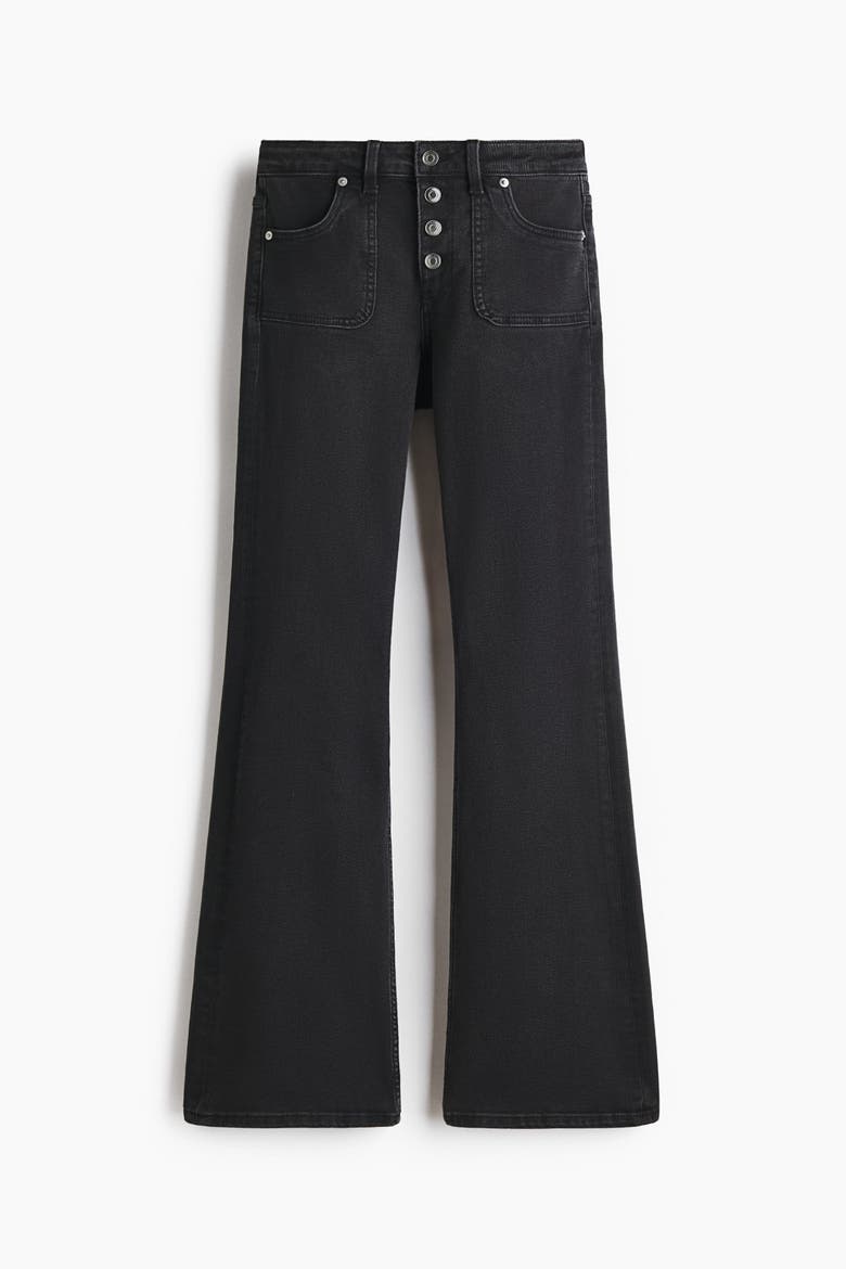 Flared Regular Jeans, Alternate, color, Washed black