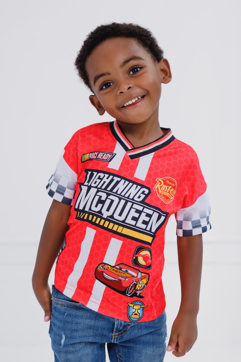 Pixar Short Sleeve Soccer Jersey, Alternate, color, Lightning McQueen Red