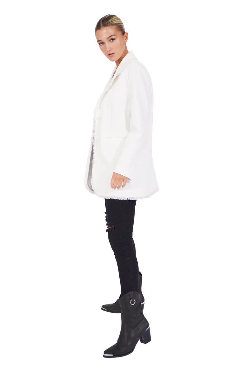 Belle & Bloom Young Blood Frayed Edge Blazer, Alternate, color, Cream