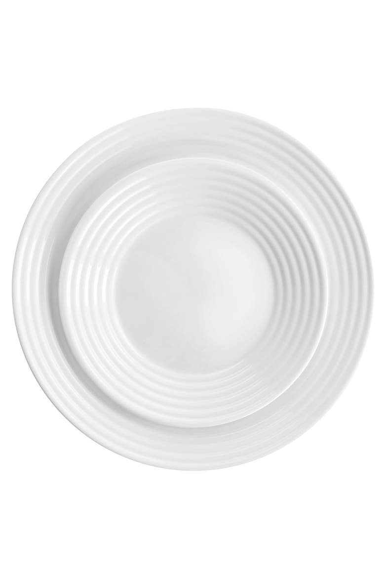 Ultra Patio 12 Piece Tempe Opal Glass Dinnerware Set, Alternate, color, White