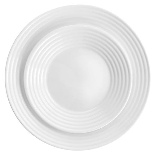 Gibson Ultra Ultra Patio 12 Piece Tempe Opal Glass Dinnerware Set In White