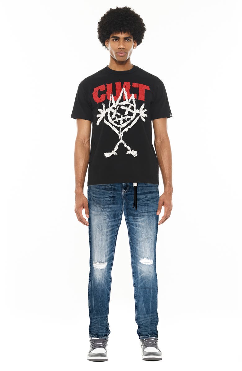 Cult of Individuality Rebel Distressed Straight Leg Jeans, Alternate, color,