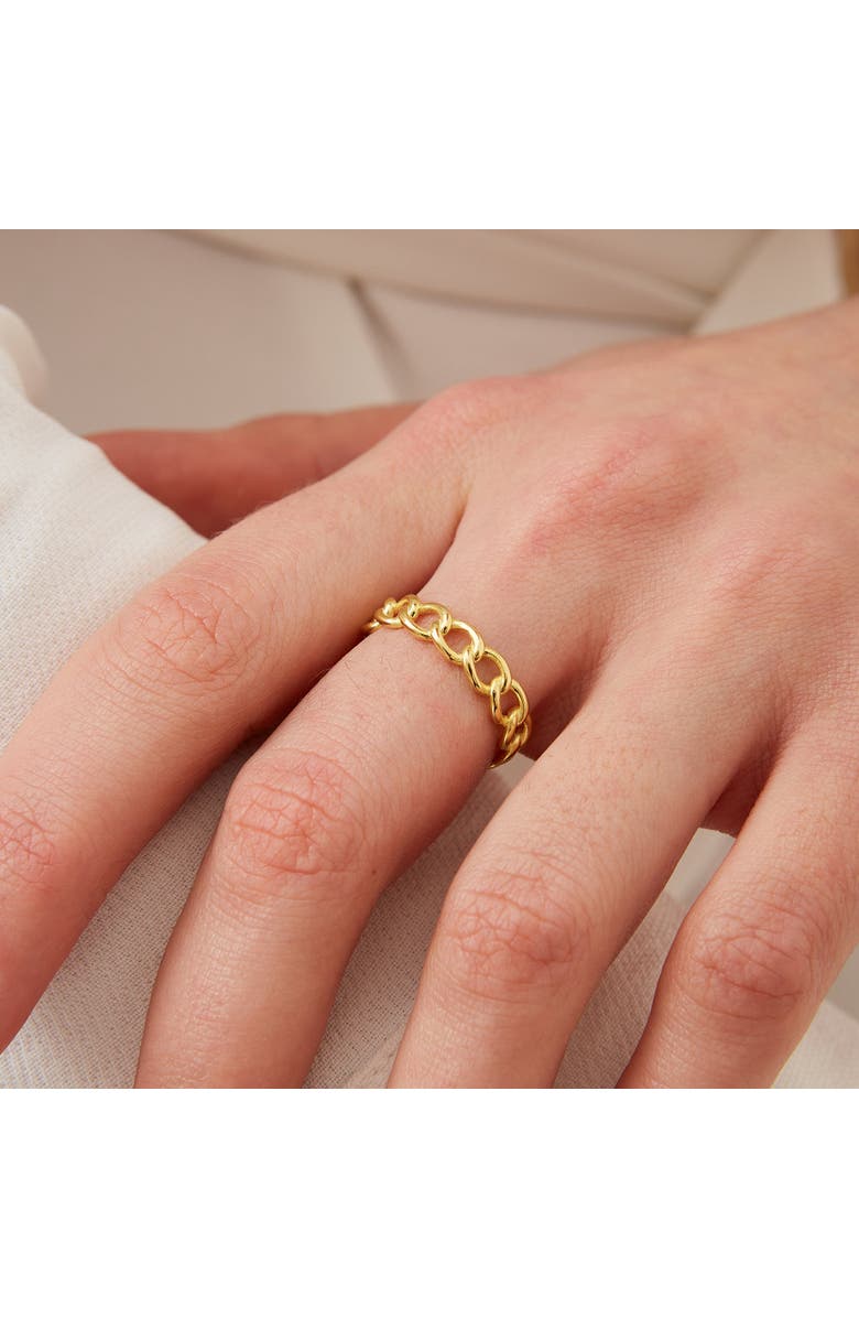 Spero London Sterling Silver Chain Ring, Alternate, color, Gold