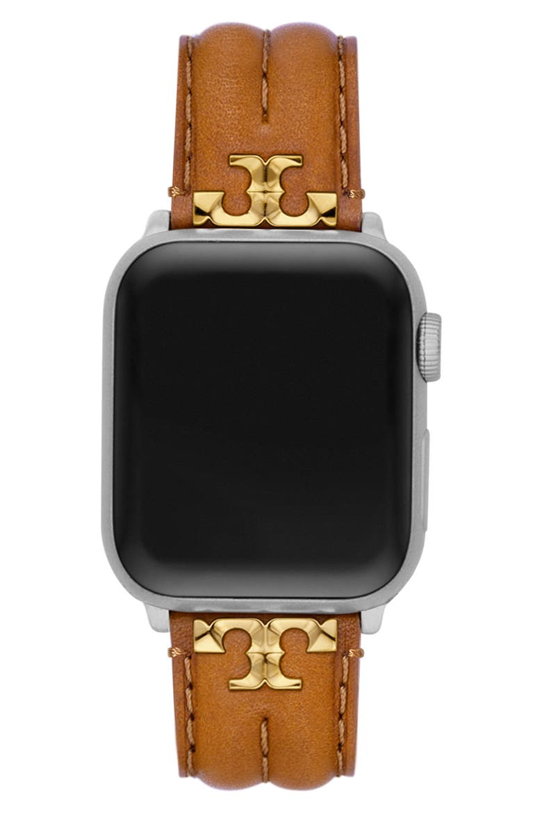 The Kira Leather 20mm Apple Watch® Watchband, Alternate, color, BROWN