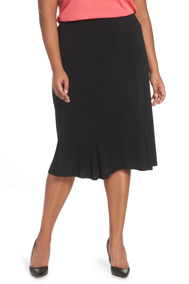 Gore Flare Skirt, Main, color, BLACK