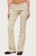 EDIKTED Ivanne Foldover Stretch Cotton Flare Pants