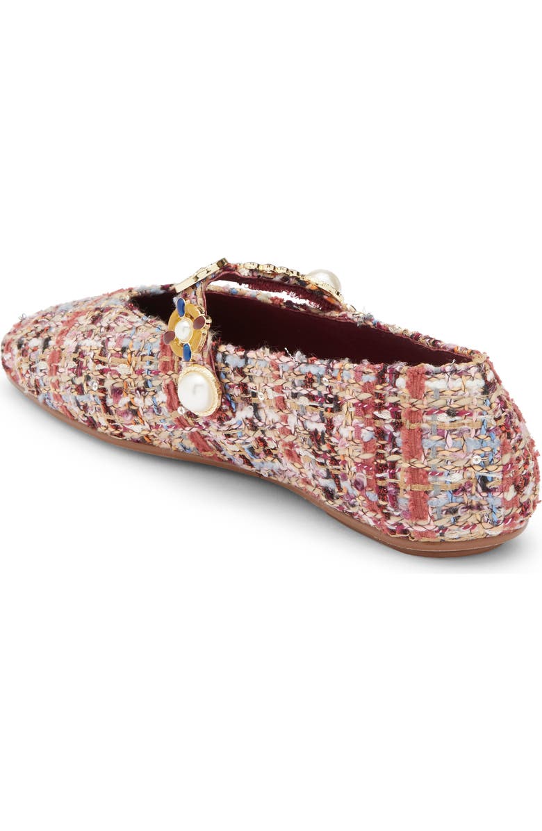 Jeffrey Campbell Amarissa Mary Jane Flat, Alternate, color, Wine Beige Tweed