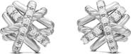 David Yurman Crossover Stud Earrings with Diamonds