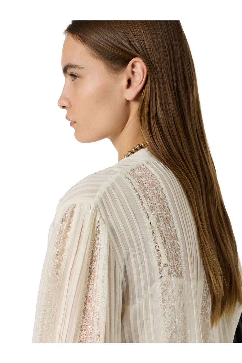 Cyrana Sheer Lace Shirt, Alternate, color, White