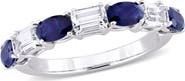 Julianna B. Sapphire & White Sapphire Semi-Eternity Ring 14k