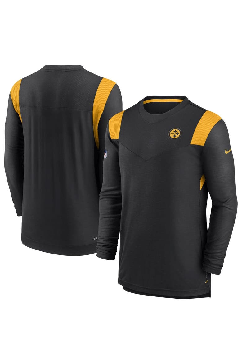 Men's Nike Black Pittsburgh Steelers Sideline Tonal Logo Performance Player Long Sleeve T-Shirt, Main, color, Black
