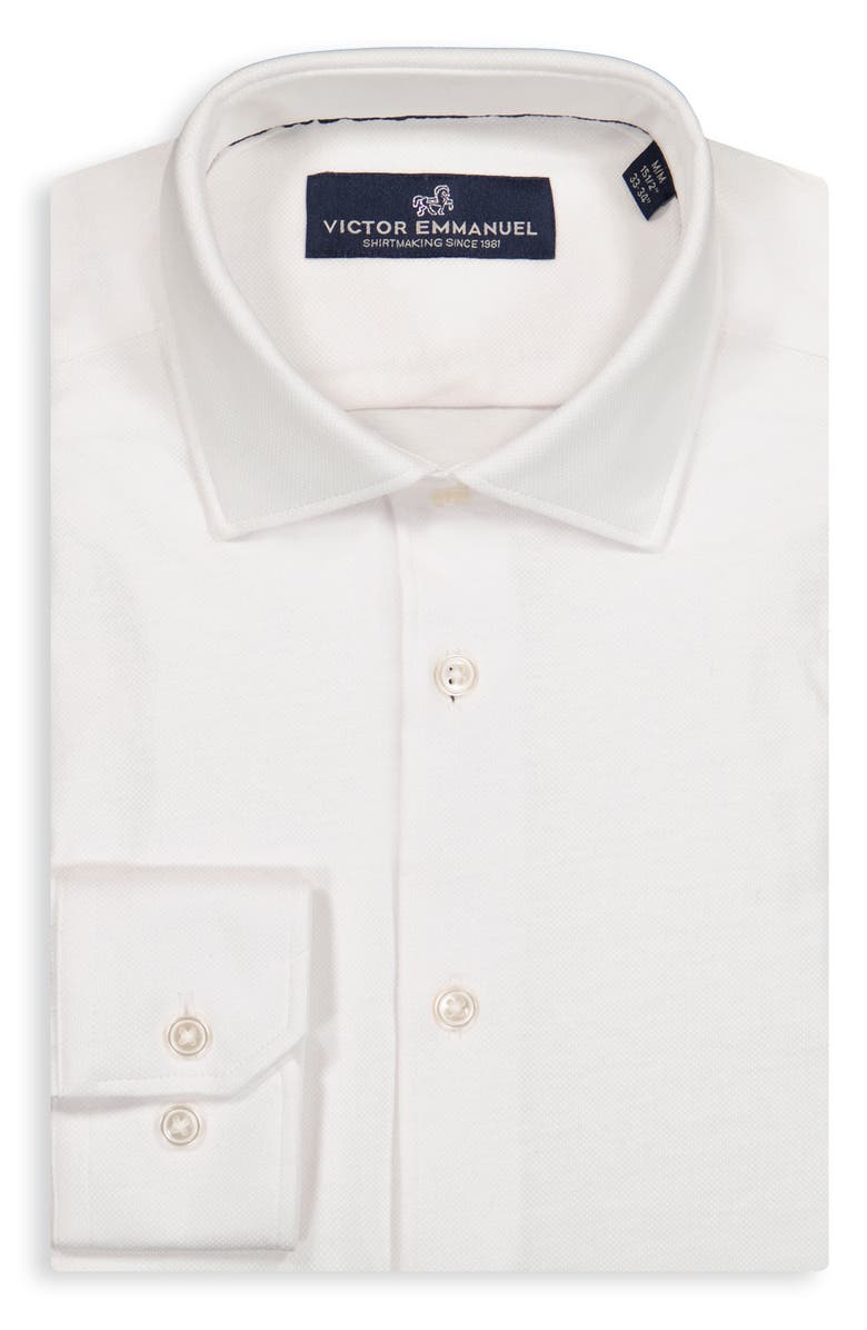 Victor Emmanuel Modern Fit Dot Print Comfort Stretch Knit Dress Shirt, Alternate, color, 