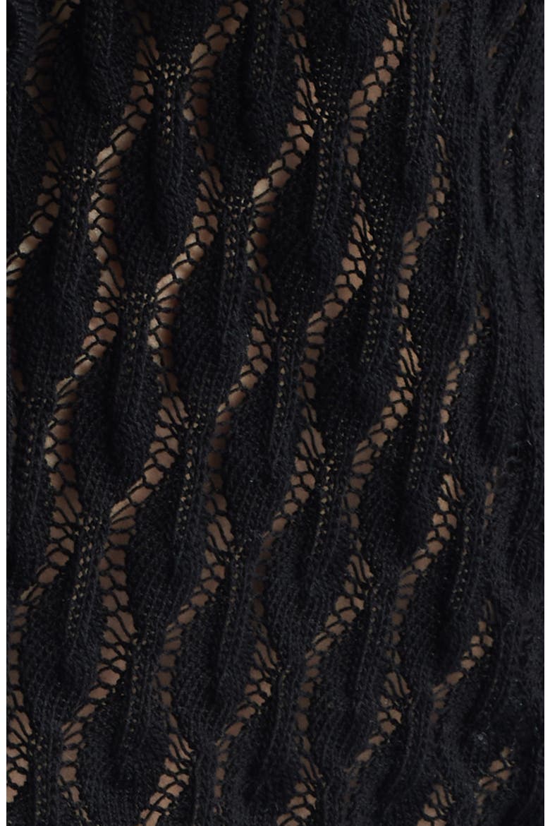 The Getaway Open Stitch Cotton Cardigan, Alternate, color, BLACK