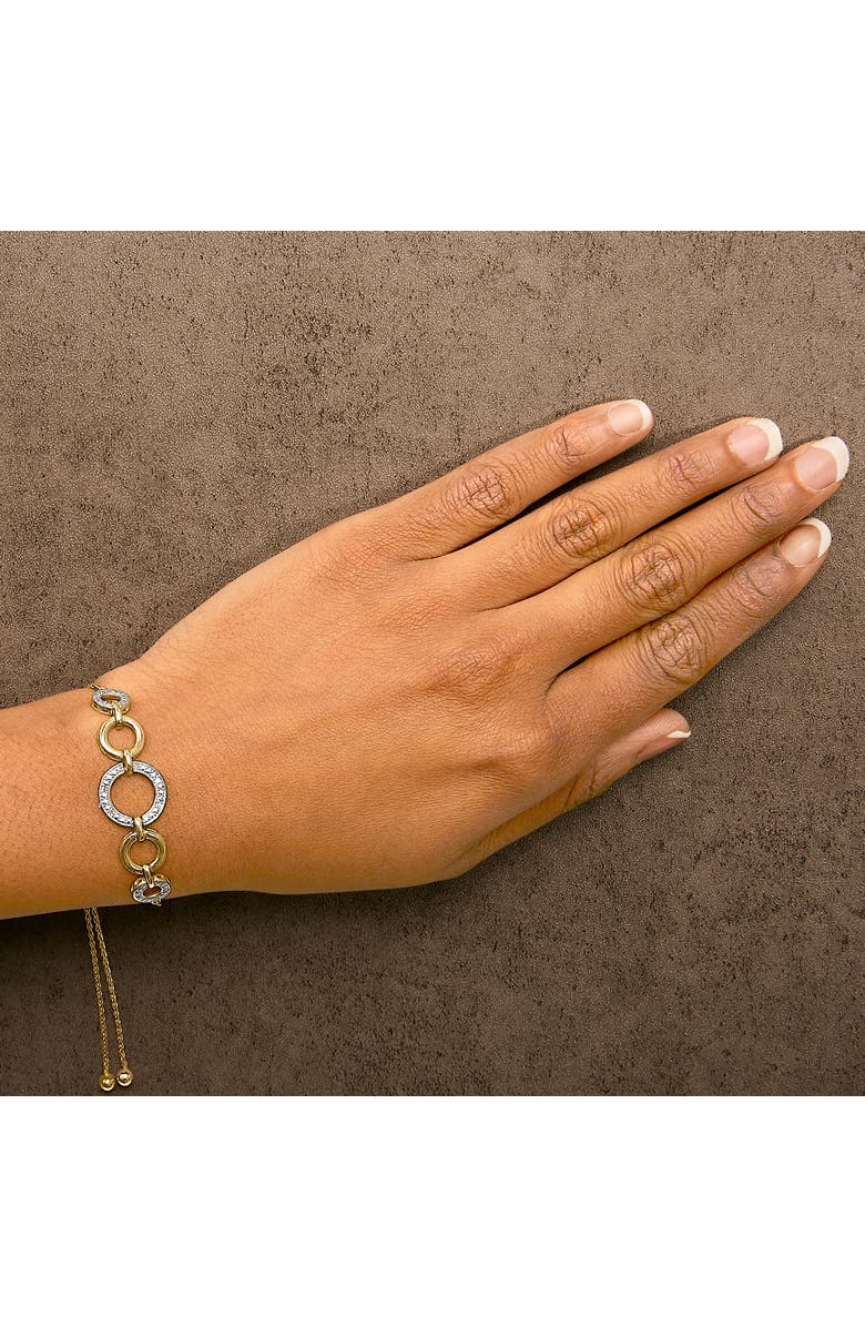 Haus of Brilliance 14K Yellow Gold Plated .925 Sterling Silver 1/10 Cttw Diamond Infinity Loop Adjustable Bolo Tennis Bracelet, Alternate, color, Yellow Gold Over Silver