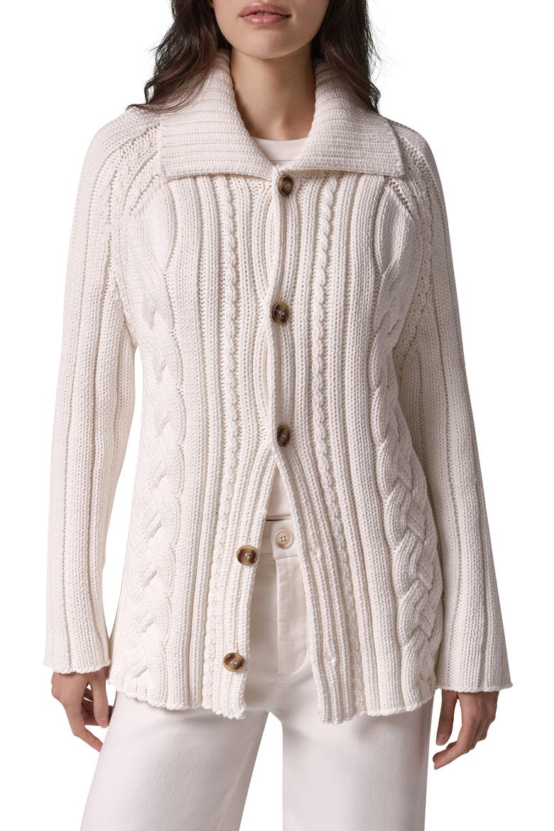 Cable Knit Cardigan, Main, color, CREAM