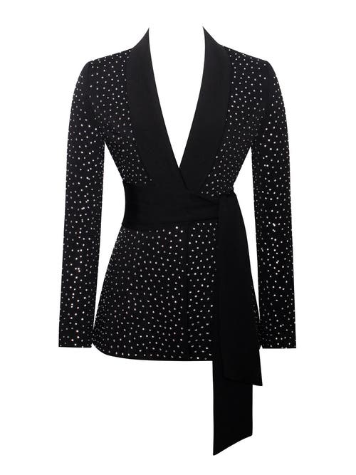 Miss Circle Visionary Crystal Embellished Blazer Jacket In Animal Print