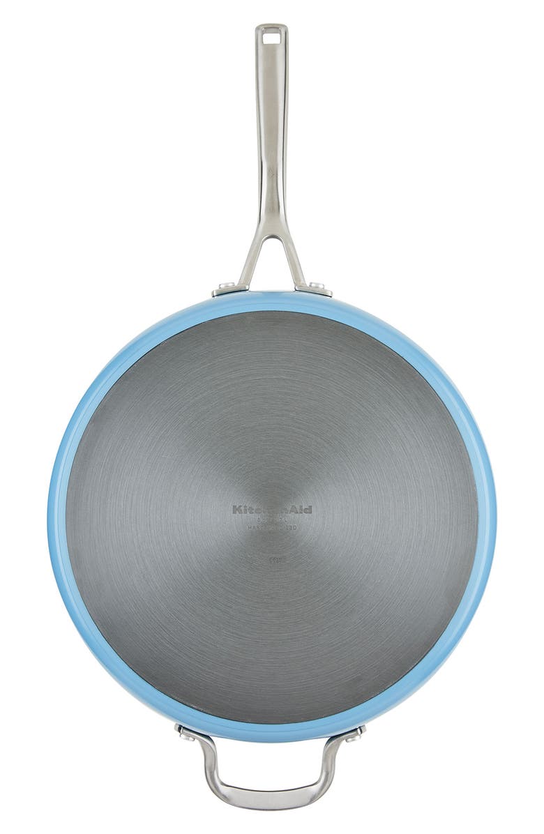 KITCHENAID Nonstick Ceramic Hard Anodized Aluminum 5-Quart Sauté Pan with Lid, Alternate, color, Blue Velvet