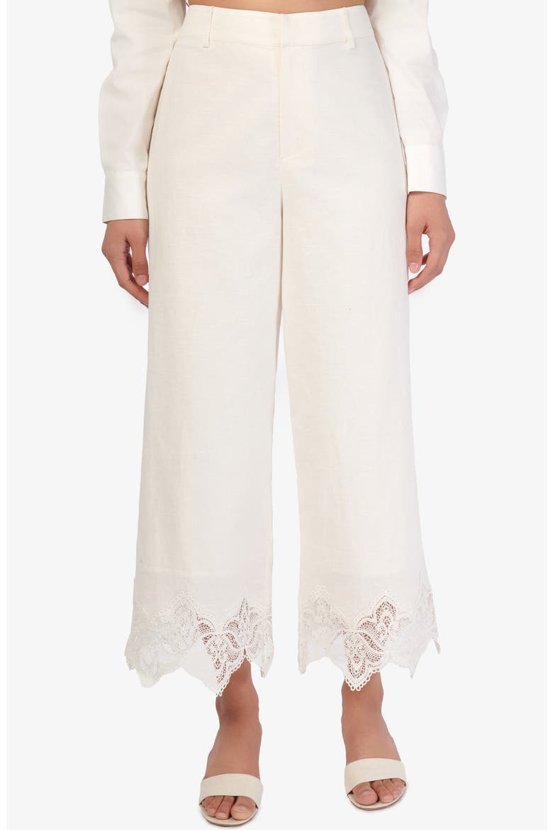 Cassia Wide Leg Ankle Pants, Alternate, color, MACADAMIA