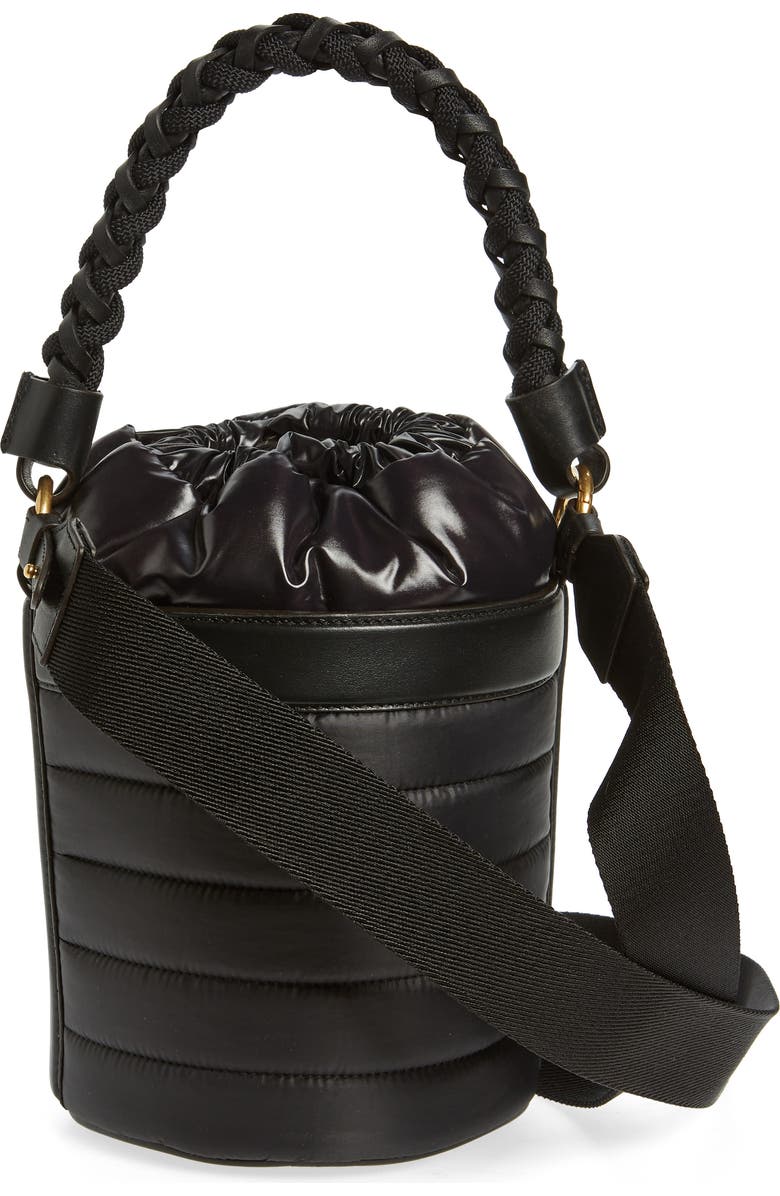 Moncler Kaleah Down Puffer Bucket Bag, Alternate, color,