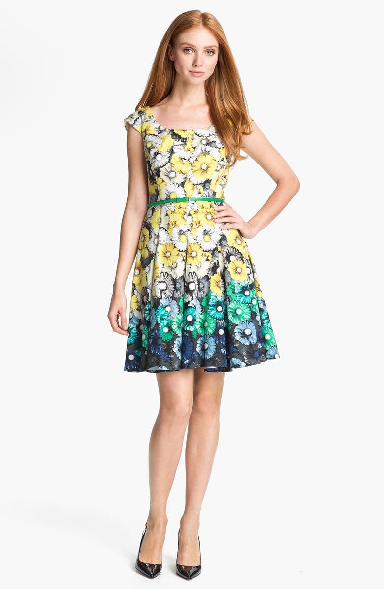 Maggy London Print Fit & Flare Dress, Main, color,
