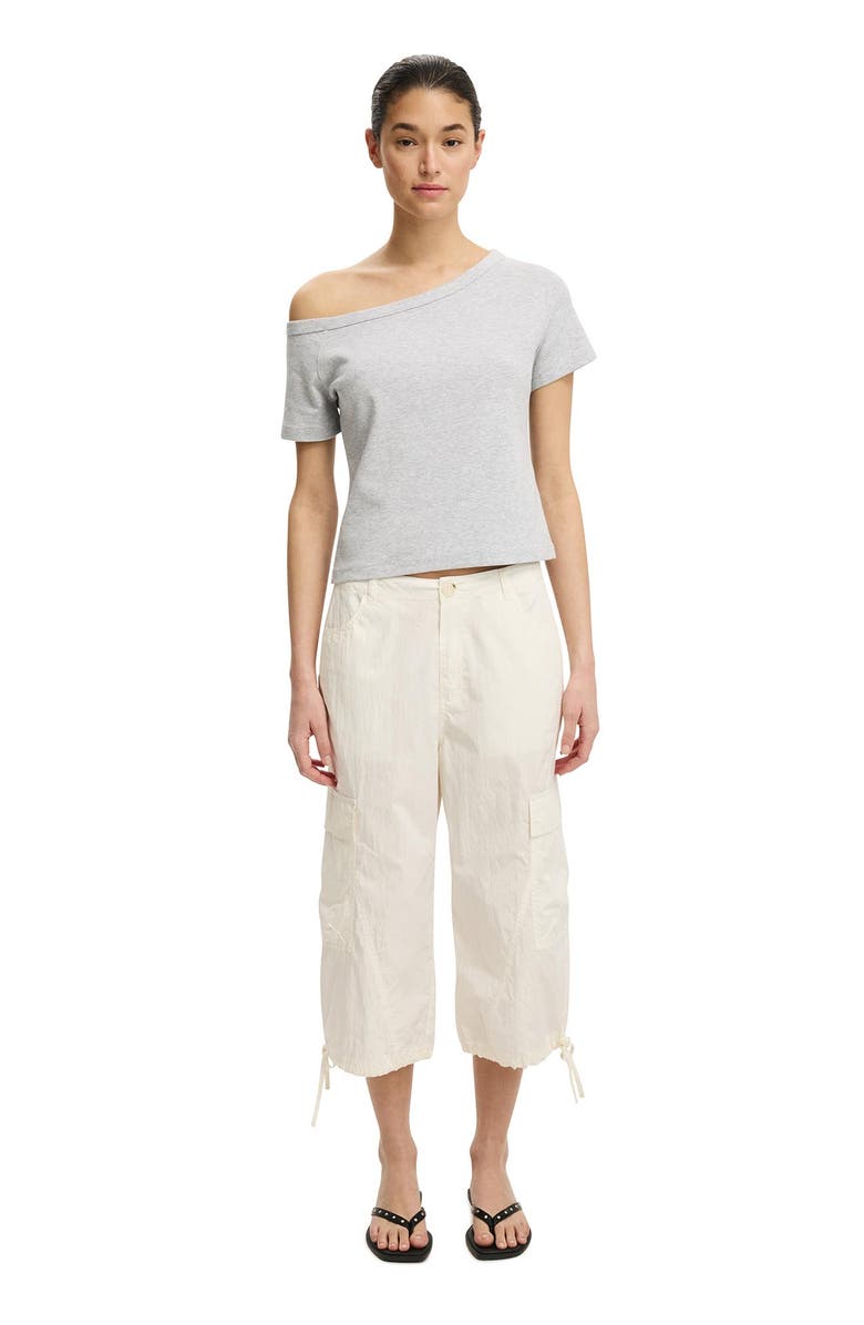 Cotton On Women's Arlie Asymmetric Short Sleeve, Alternate, color, Grey Marle