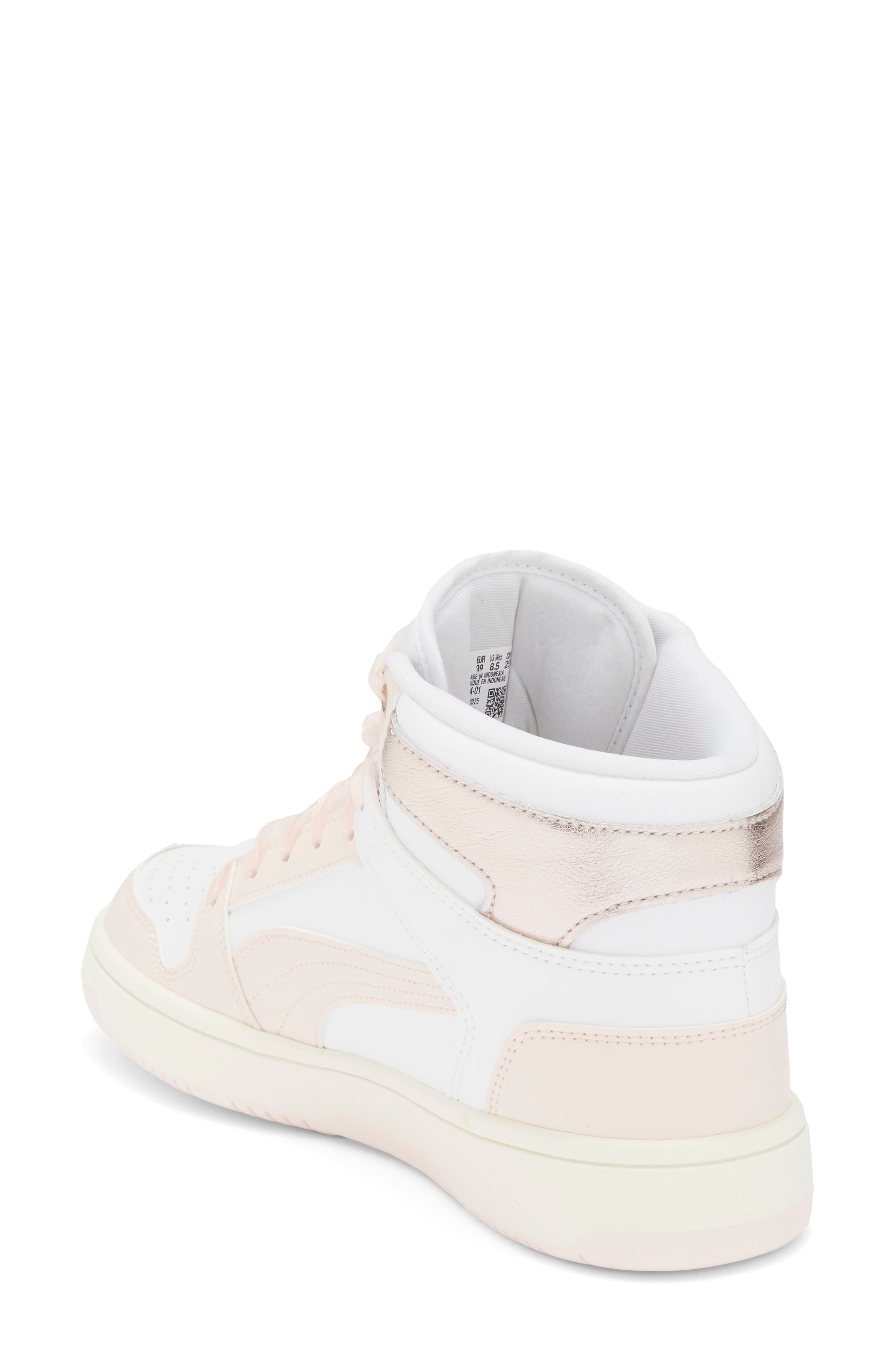 PUMA Rebound Layup High Top Sneaker, Alternate, color, Puma White/ Jasmine / Gold