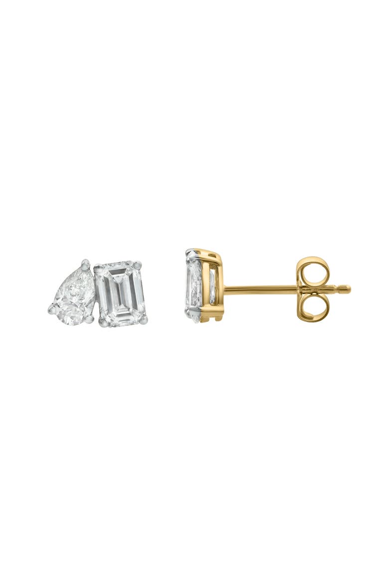 Valessa 14K Gold 1.75 Ct Lab Grown Diamond Toi Et Moi Earrings, Alternate, color, 14K Yellow Gold