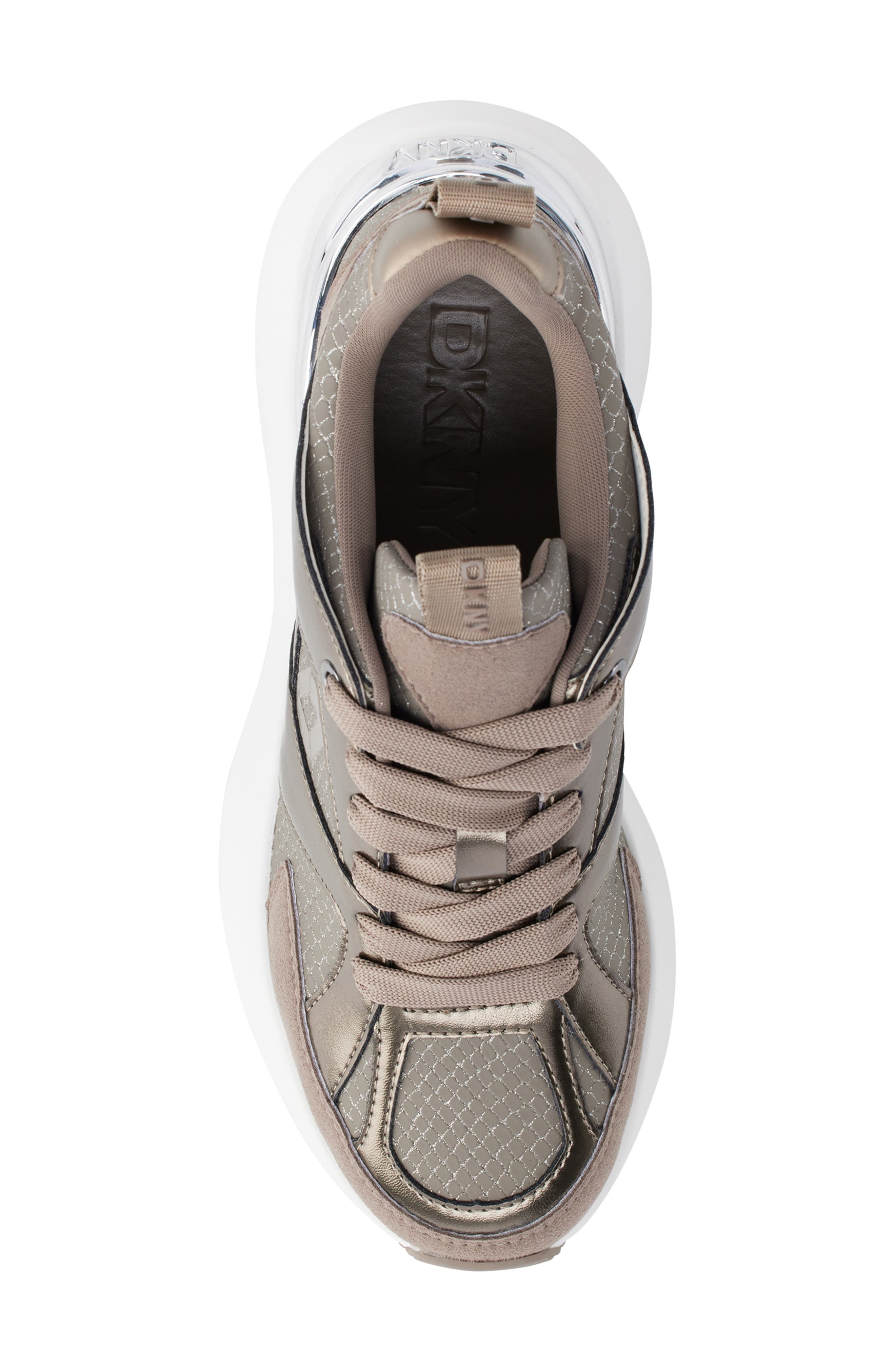 DKNY Zofi Platform Wedge Sneaker, Alternate, color, Ash