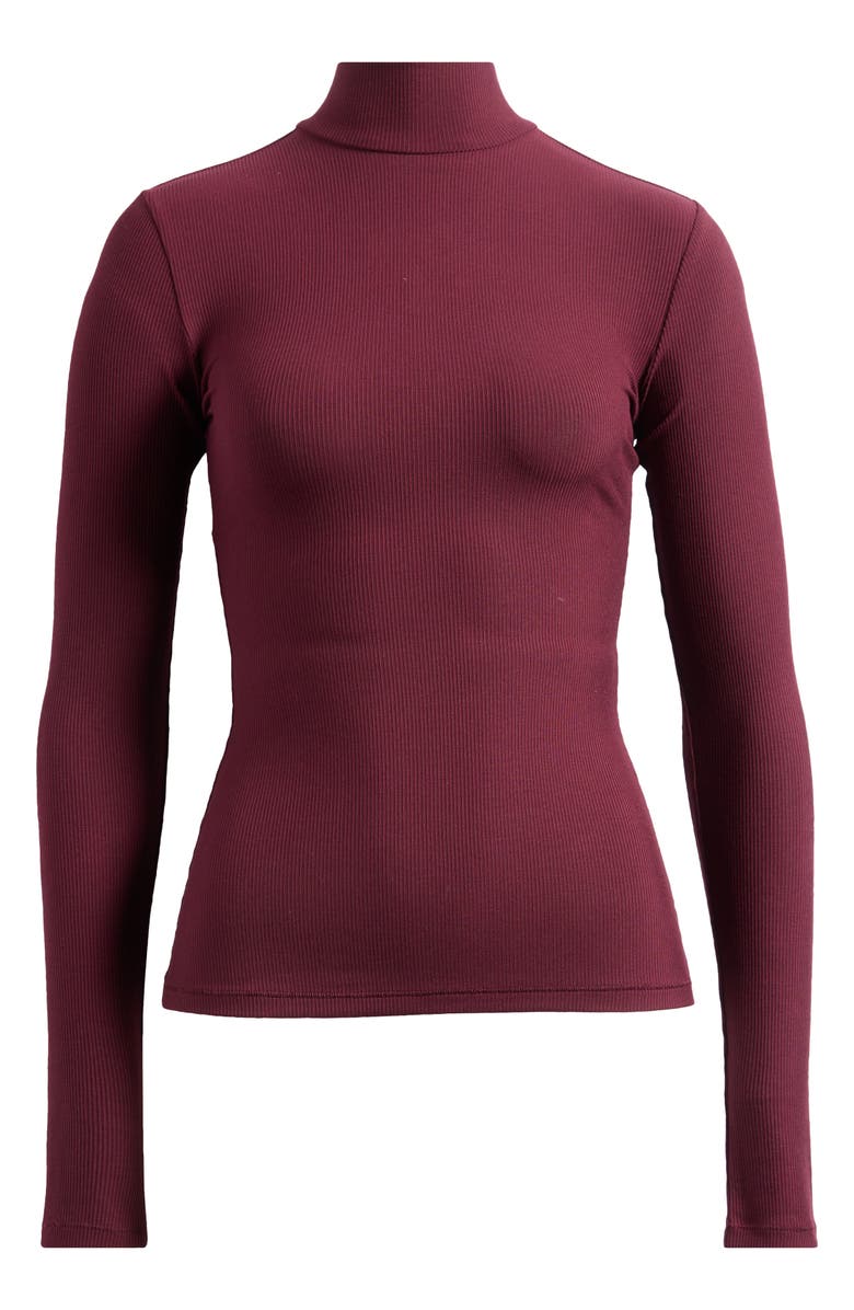 SKIMS Soft Lounge Mock Neck Long Sleeve Top, Alternate, color, Bordeaux