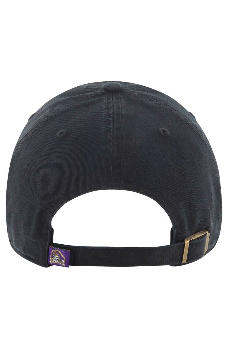 '47 Men's '47 Black ECU Pirates Clean Up Adjustable Hat, Alternate, color, 