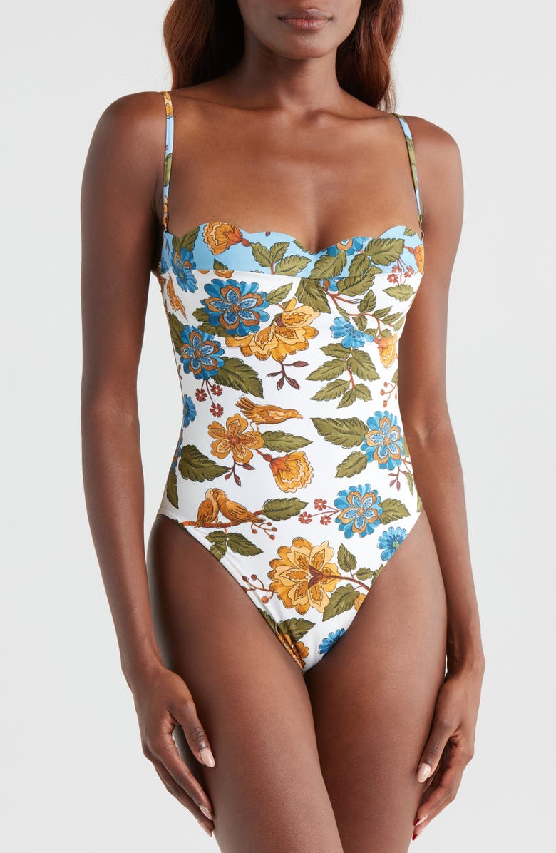 FARM Rio Garden Scarf Underwire One-Piece Swimsuit, Alternate, color, Garden Scarf Mix