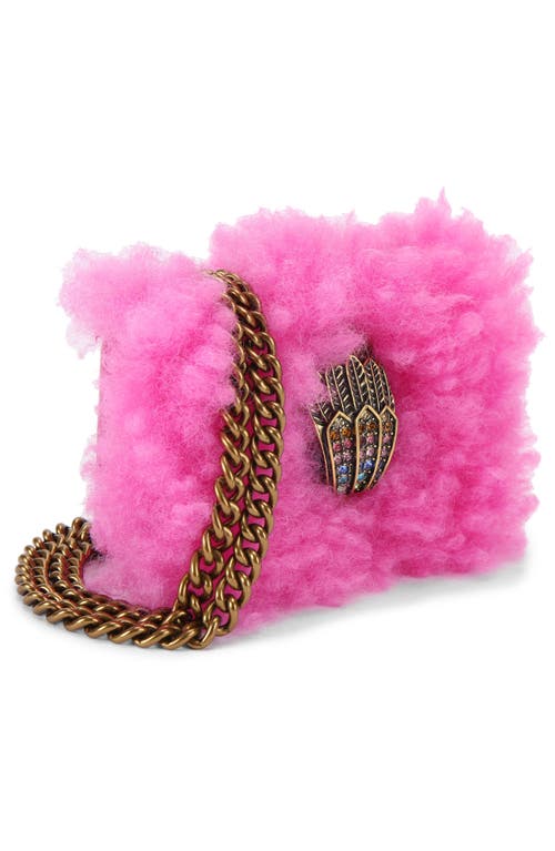 Kurt Geiger London Micro Kensington Faux Fur Crossbody Bag In Pink