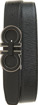 FERRAGAMO Double Gancio Saffiano Leather Belt