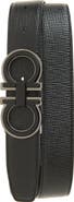 FERRAGAMO Double Gancio Saffiano Leather Belt
