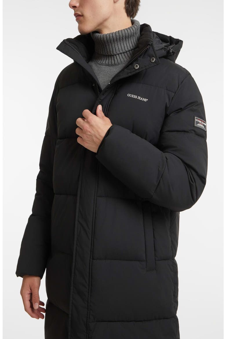 Mid Length Hooded Puffer Coat, Alternate, color, JBLACK-BLACK