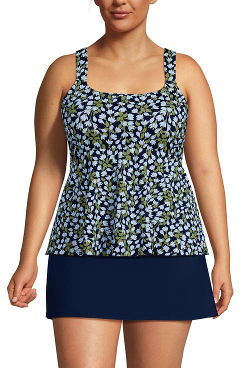 Adjustable Scoop Neck Flutter Tankini Top