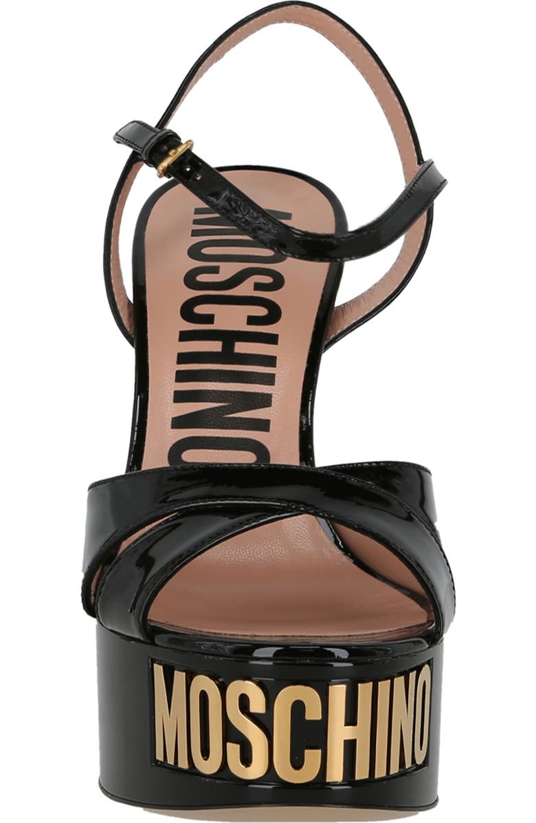 Moschino Logo Sole Platform Sandal, Alternate, color,